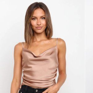 Beige adjustable side cami